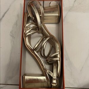 Elegant Gold Strappy Heels